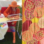 Renne Emiko Brock Painting on a silk scarf at Purple Haze Daze